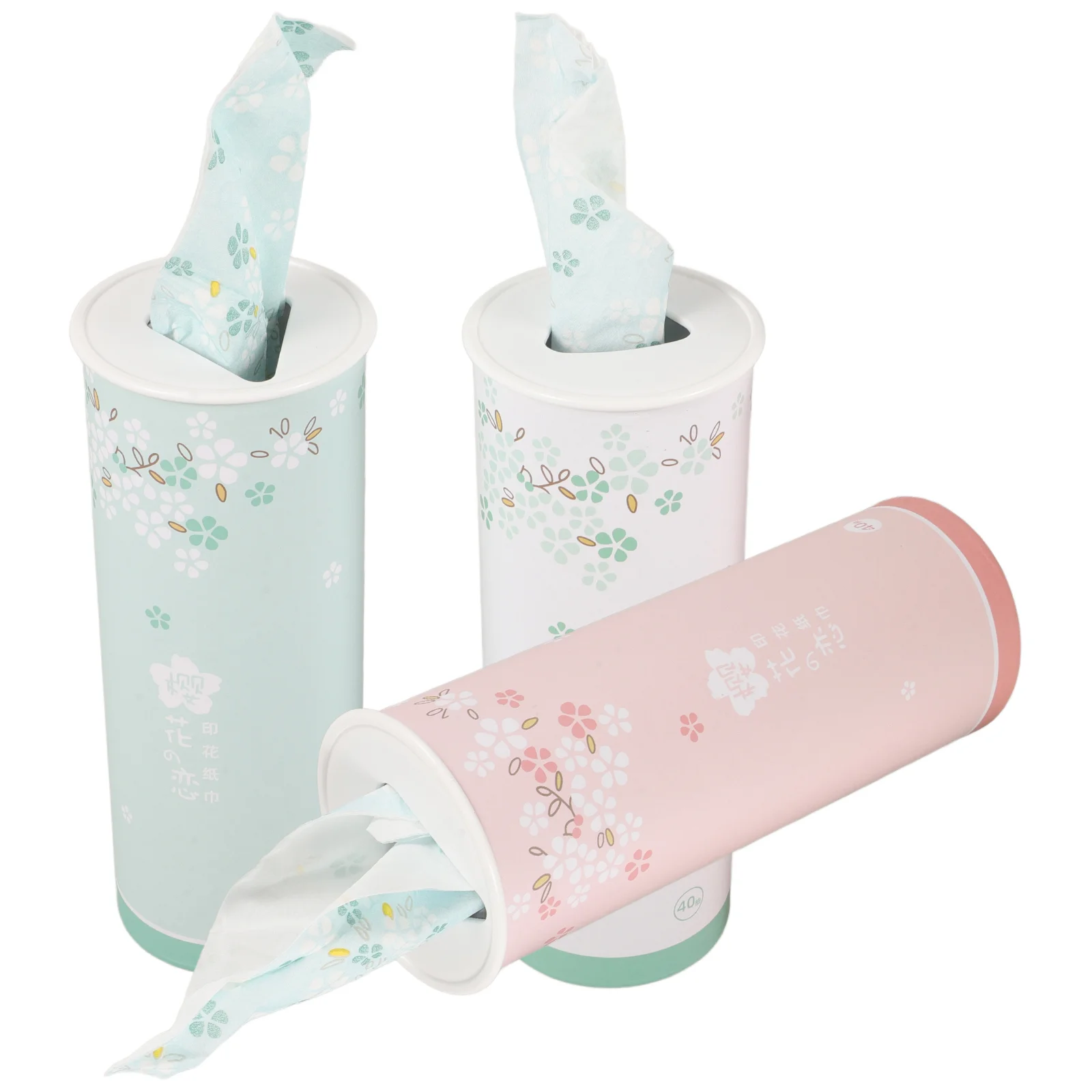 

3 Pcs Cute Fashion Print Car Tissue Cylinder Boxes 40 Count Per Tube Elegant Design For Home Office Car Cup Holder Portable
