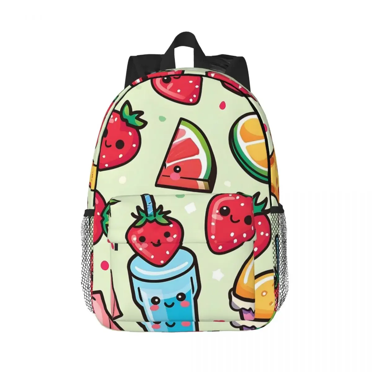 Kawaii Food Delights Seamless Watercoolour Backpacks Boys Girls Bookbag Fashion Children School Bag Laptop Rucksack Shoulder Bag