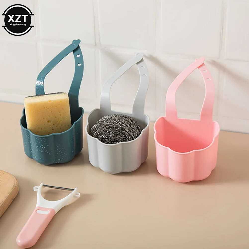 Kitchen Organizer Portable Hanging Drain Basket Soap Sponge Drain Rack Sink Shelf Dish Drainer Kitchen Gadget Kitchen Accessory