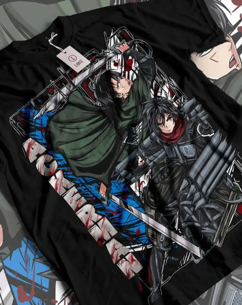 Mikasa Anime Vintage Camiseta Especial Unisex, Anime Japonés