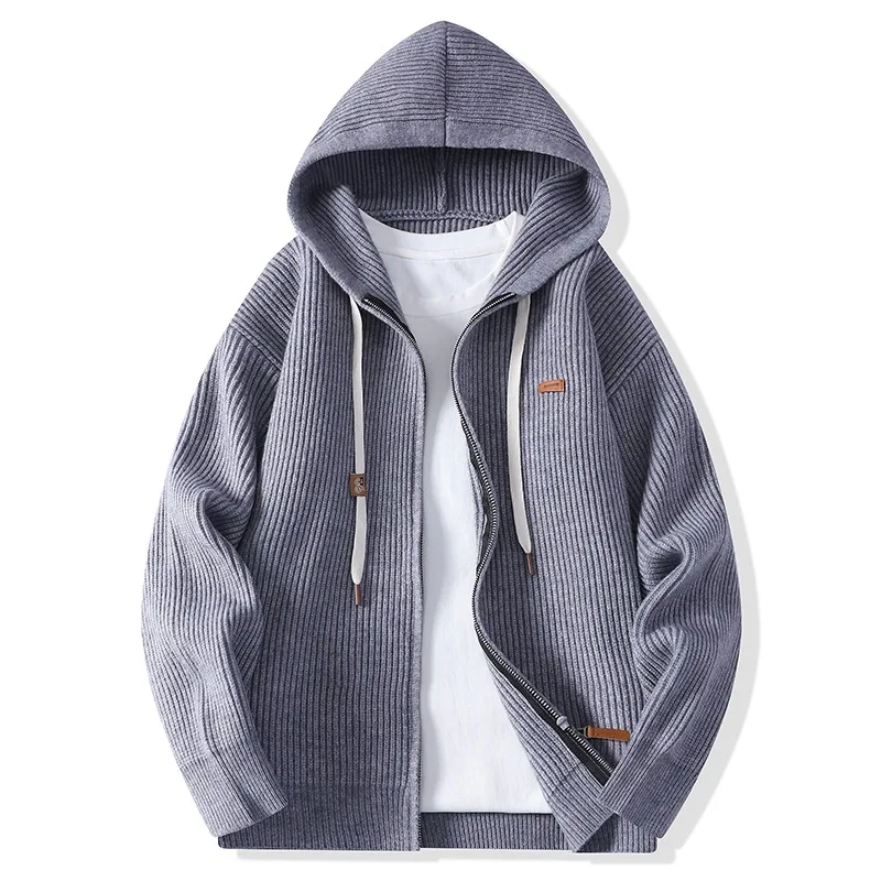 Kardigan sweater rajut pria model kerah lapel, mode musim gugur berkualitas tinggi tahun 2025, sweater dan kardigan rajut untuk pria