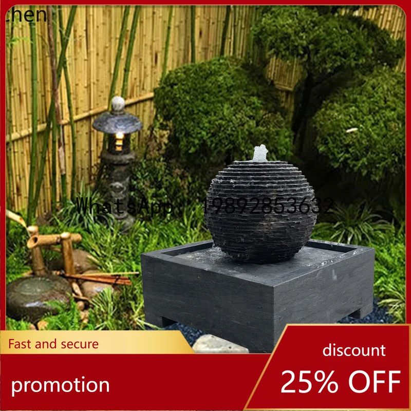 YFY  Style Garden Stone Bowl Water Feature Outdoor Natural Landscape Stone Fountain Marble Fish Bowl