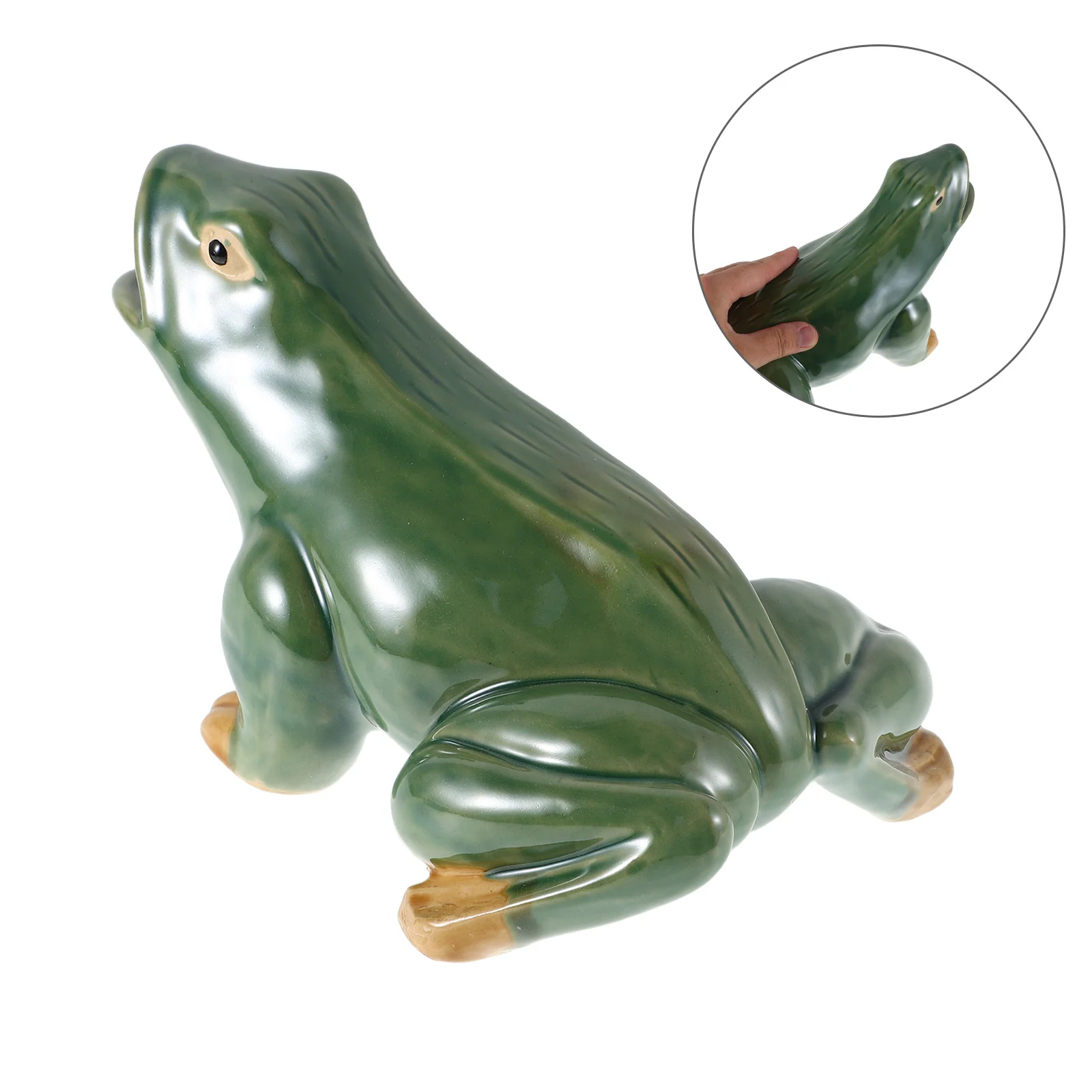 

Ceramic Frog Ornament Realistic Big Mouth Garden Decor for Fish Tank Pond Outdoor Landscaping Accessories Frog Figure