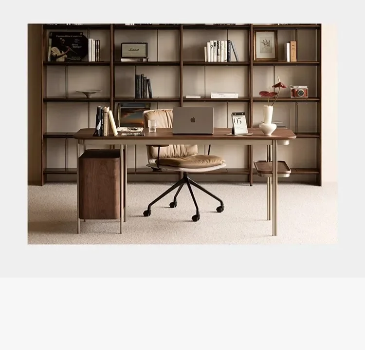 Retro desk Solid wood home study  Writing desk Advanced inductive computer desk