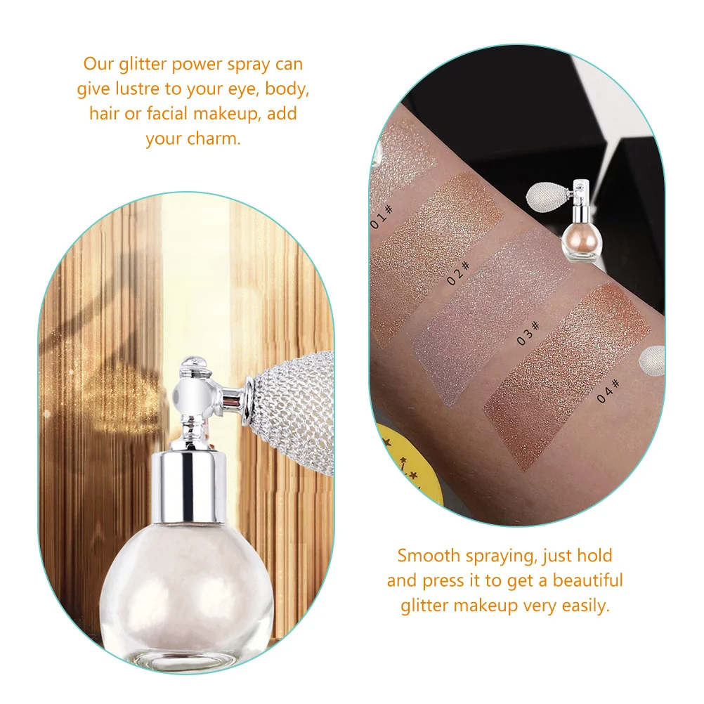 

4pcs Glitter Powder Highlighter Sparkle Makeup Shimmering For Hair Face Gloss Body Sparkle Spray Highlighter Powder