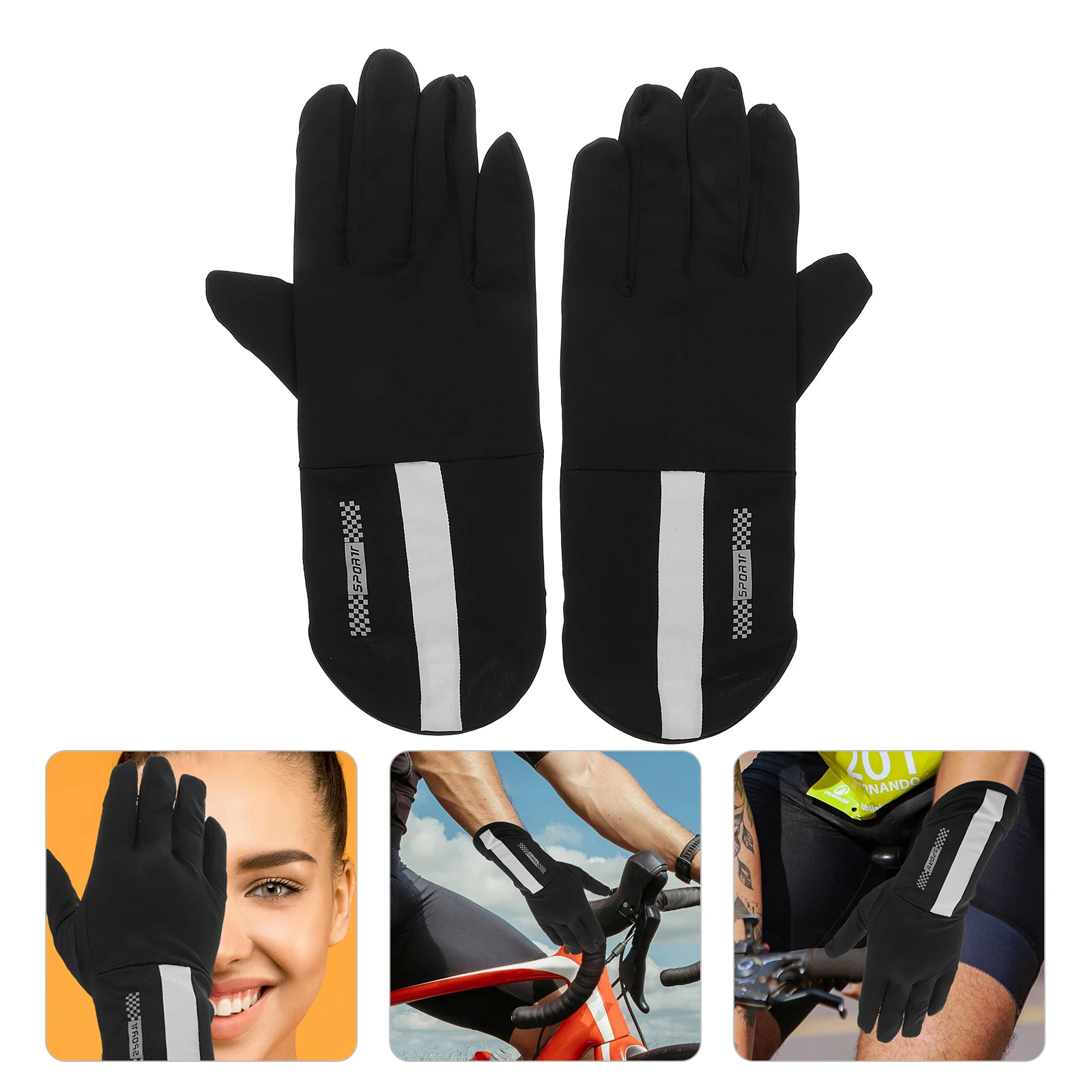 

Summer Sun Protection Gloves Driving Mittens Women Mid Length Full Finger Touchscreen