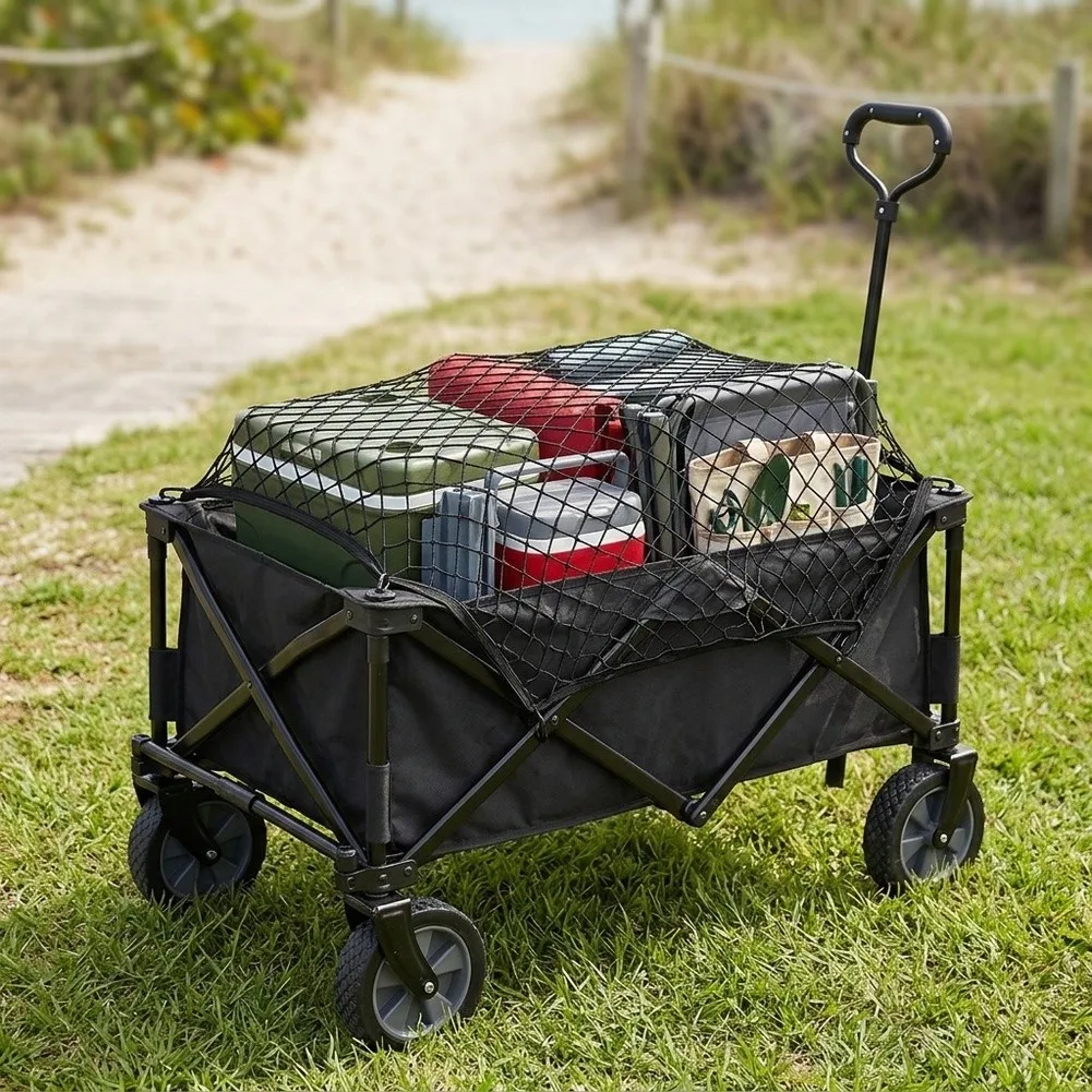 Secure Wagon Cargo Net for Collapsible Beach Cart Garden Cart Foldable Wagon Nylon Elastic Performance Secure Wagon