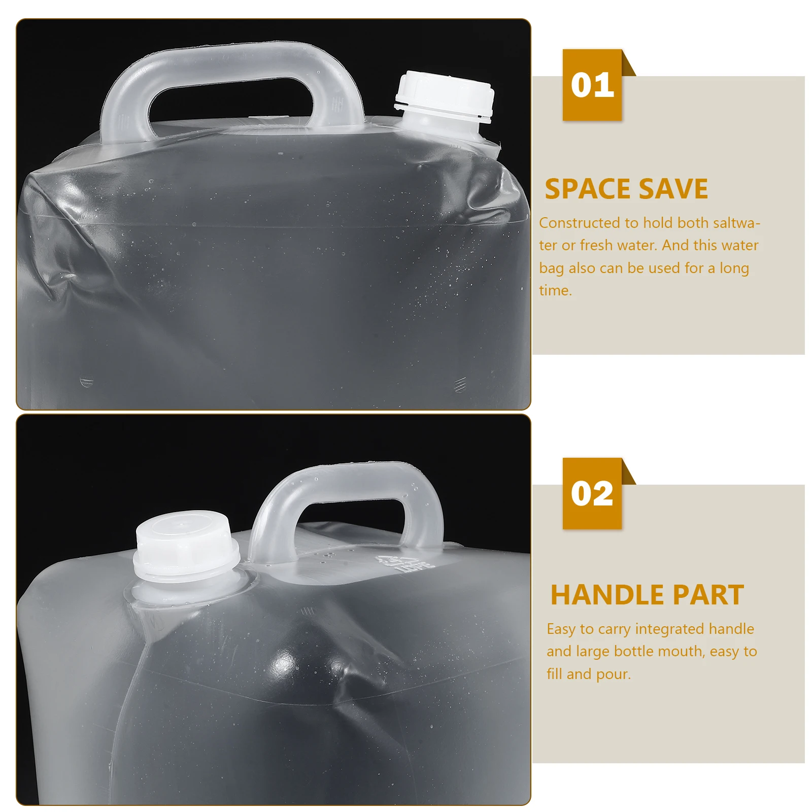 10L Outdoor Collapsible Water Container Durable Large Capacity Portable Water Bag Camping Bbq Hiking Storage Camping Supply