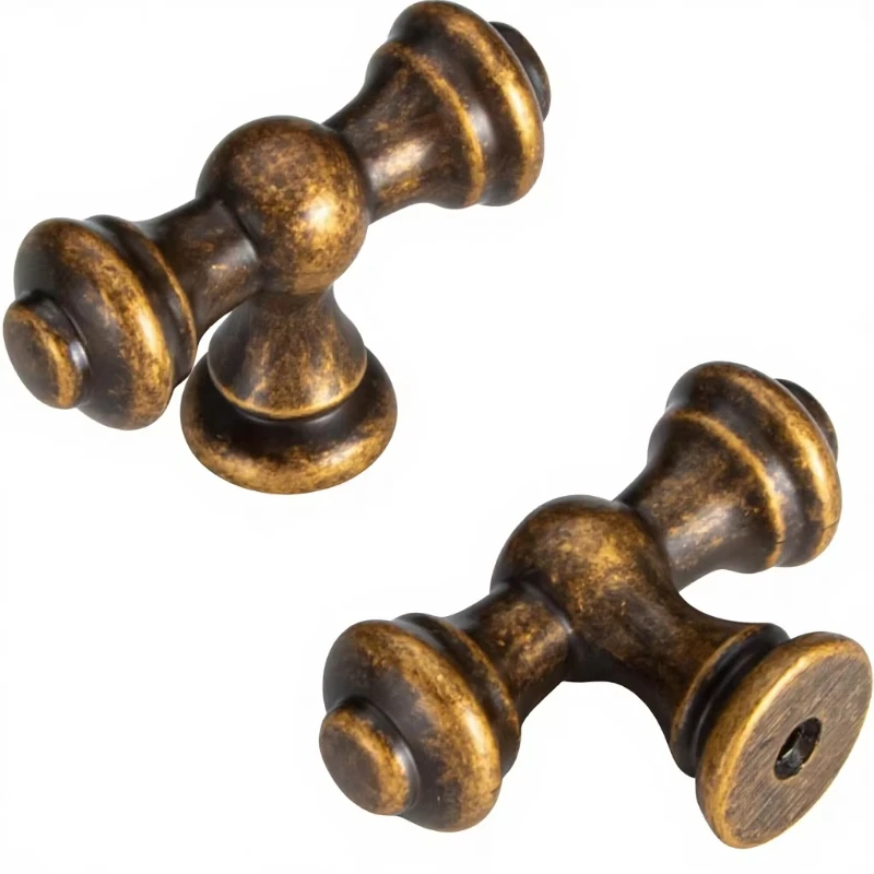 10-Piece Cabinet Handle Vintage Knob Hole Center Cabinet Vintage Kitchen Drawer Handle Antique Brass Made in China