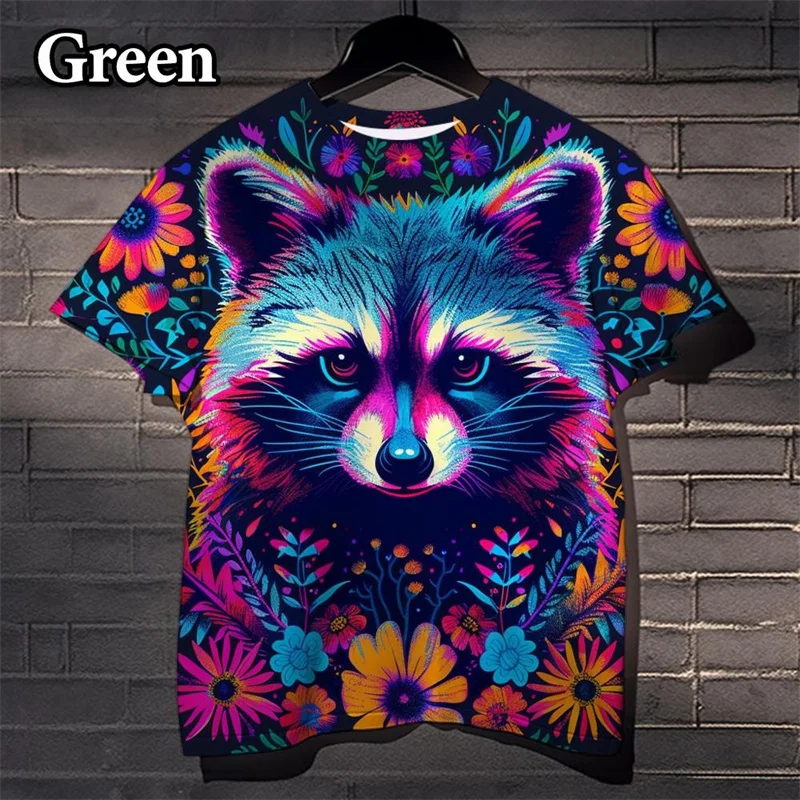 

Крутая футболка с 3D принтом енота, Мужская Уличная мода, повседневные футболки с коротким рукавом для женщин, Забавная детская футболка с забавным графическим рисунком, топы