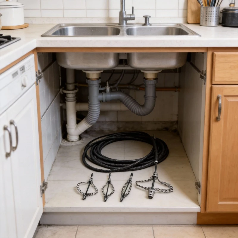 

Flexible Kitchen Oil Clog Pipe Dredger Hand Drill Spring Sewer Cleaning Tool Bendable Drain Cleaner