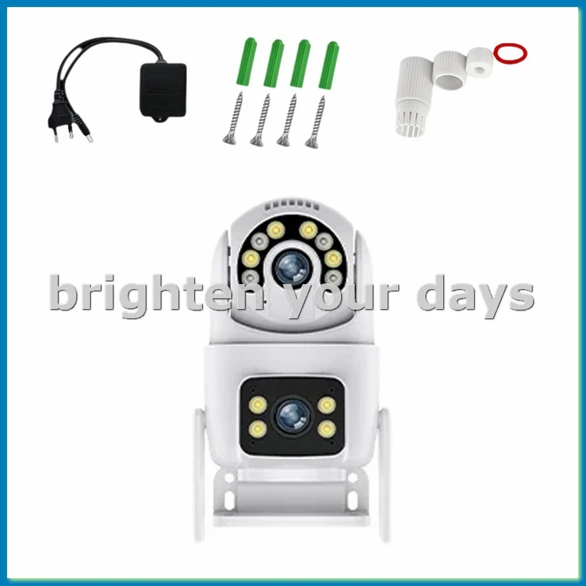 Wireless Security Camera 6MP HD Dual Lens External Wifi Camera Auto Tracking Street Surveillance Camera EU Plug-VVNB