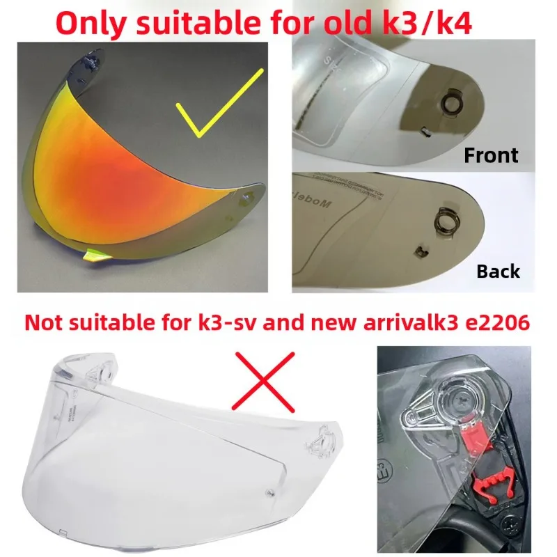 Visor for AGV Old K3 K4  Helmet Lens Anti Fog High Impact Protection UV Cut Durable High Strength Viseira Capacete Accessories