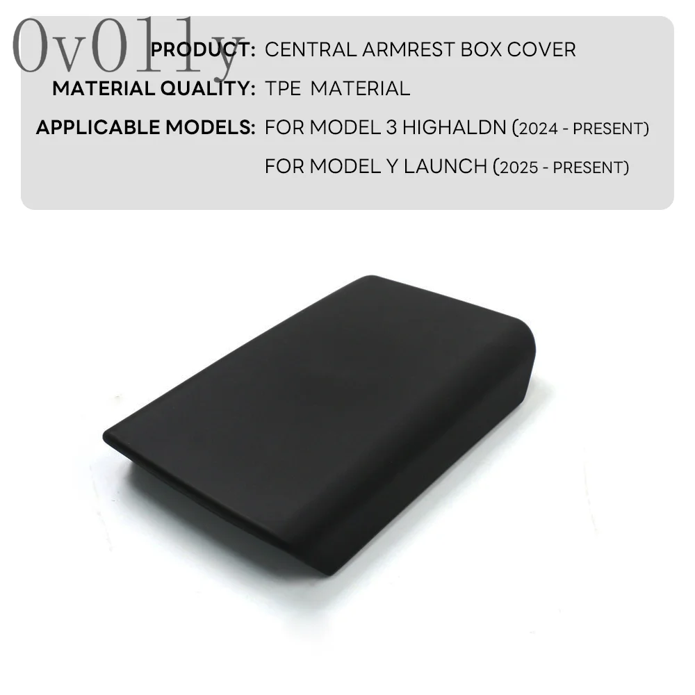 for Tesla Model Y Launch Juniper 2025 Model 3 Highland 2024 TPE Soft Case Center Console Arm Rest Lid Armrest Cover Accessories