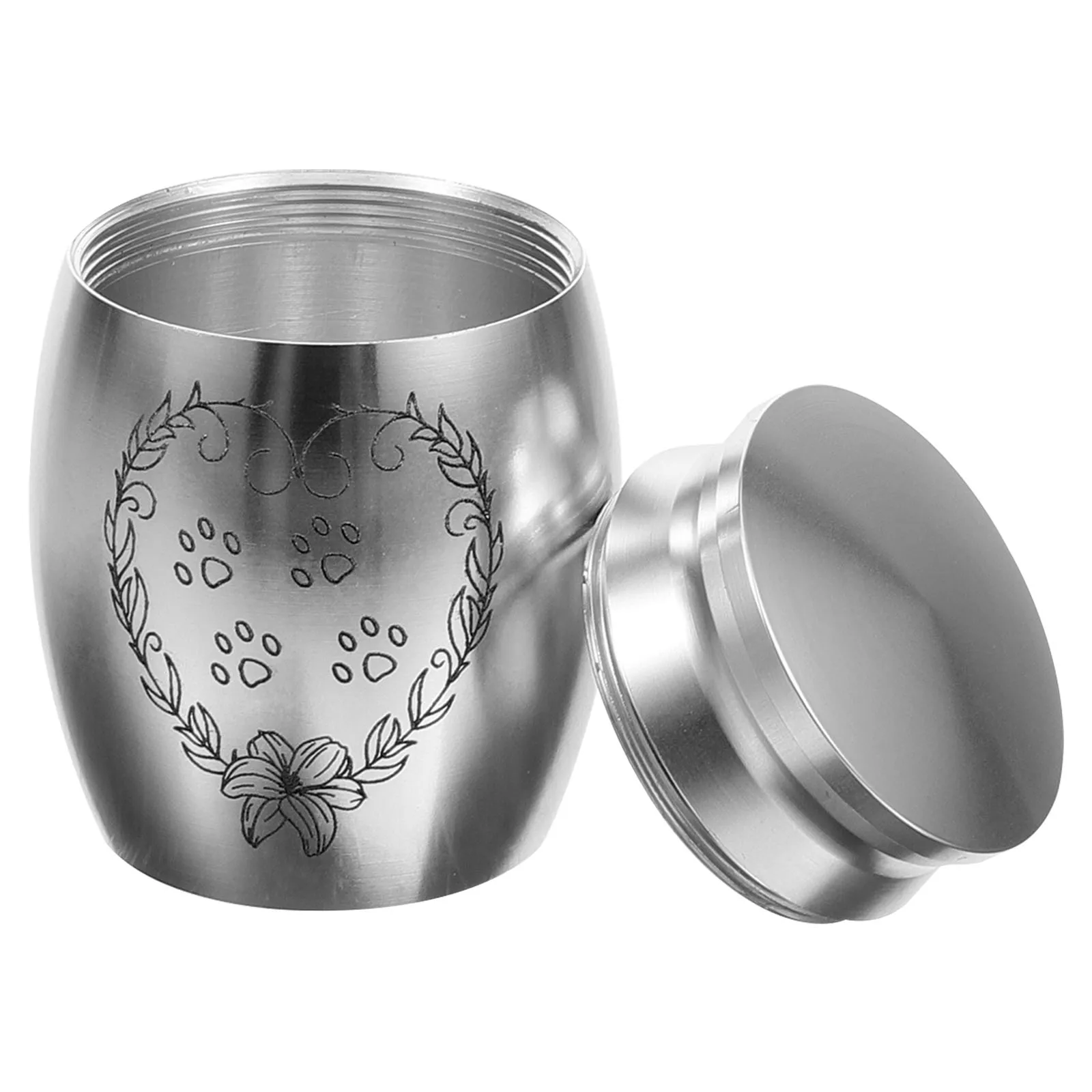 

Medium Keepsake Cat Dog Ashes Alloy Memorials Cremation Silver 40x30mm Sturdy Sealed Practical Funeral Product Pet Supplies
