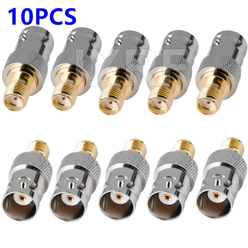 JX Store 10pcs RF coaxial coax adapter SMA female to BNC female connector for intercom antenna, cable connection