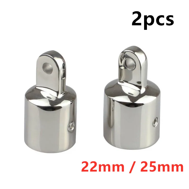 2pcs 22mm25mm Boat Bimini Top Fitting Deck Hinge Slide Cap Pipe Eye End Cap External Eye End Canopy Tube Boat Accessories