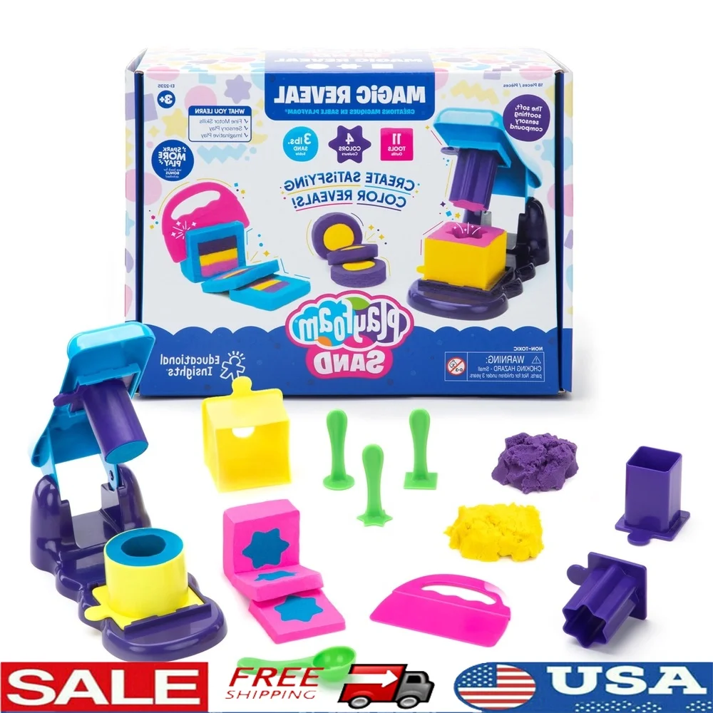 

Набор сенсорных игрушек Play Foam Sand Magic Reveal, кинетический песок для детей 3, креативное обучение, соответствие цветов, мелкая моторика
