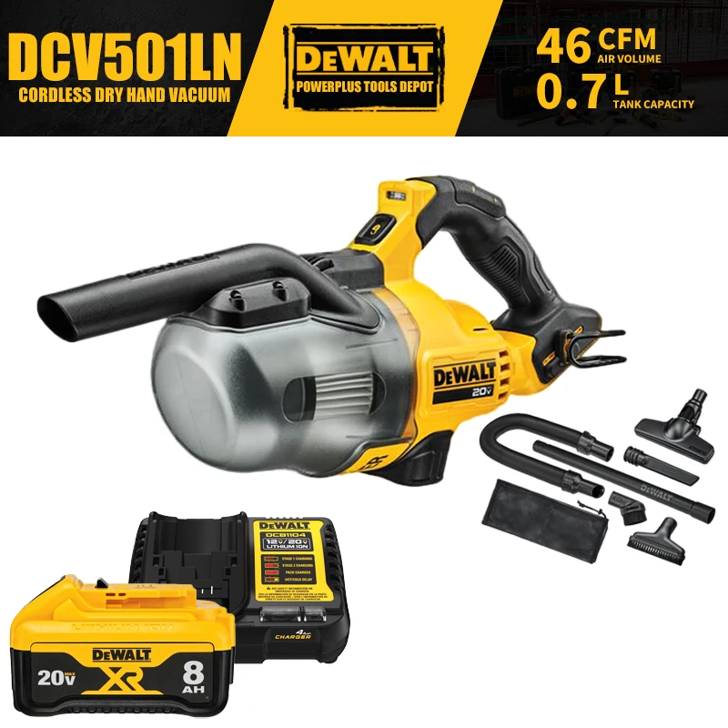 DeWalt DCV501LN Kit Brushless Cordless Dry Hand Vacuum 20V Power Tools With Battery Charger