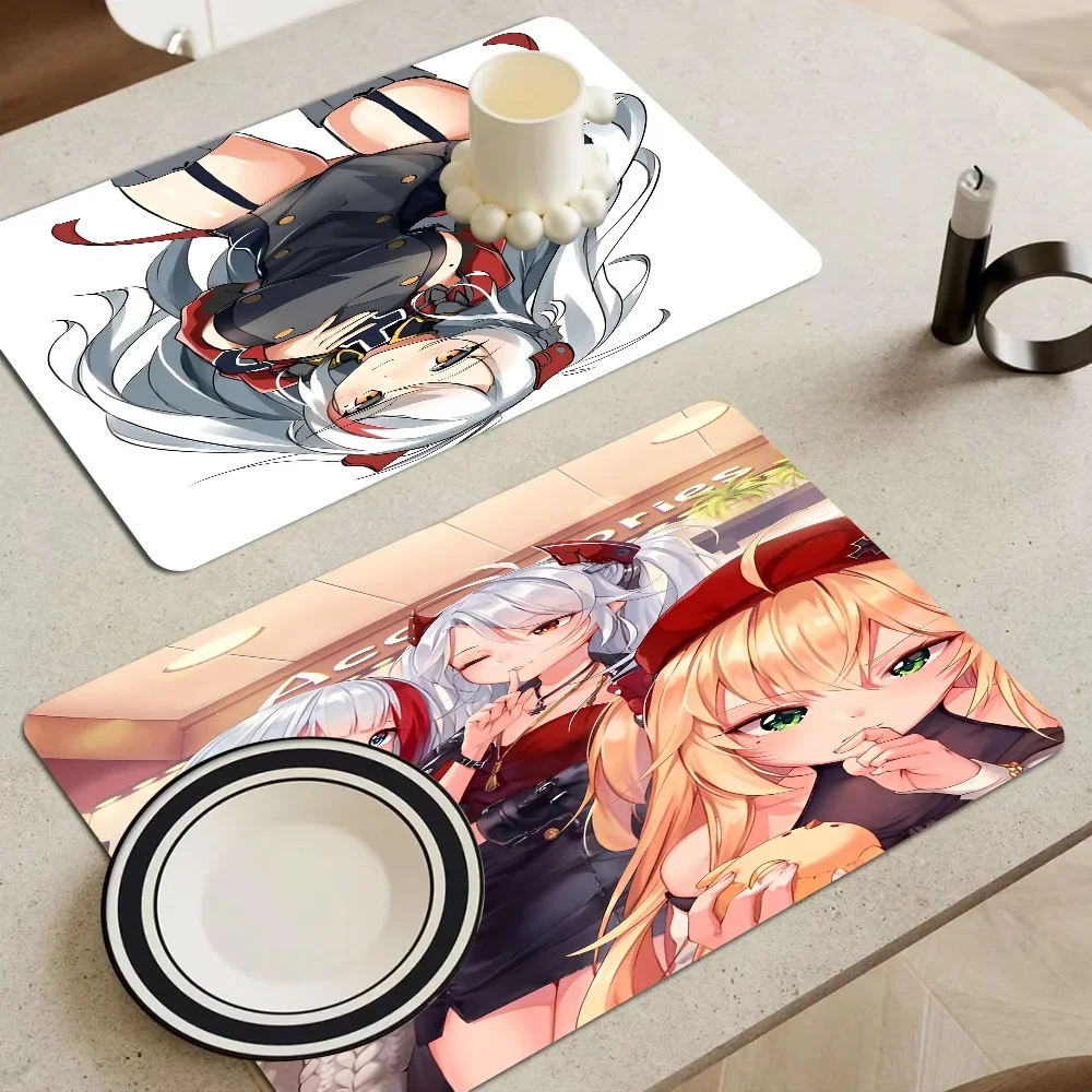 

Azur Lane Prinz Eugen Kitchen Absorbent Pad Dry Draining Mat Sink Washstand Coffee Machine Pads Placemat Faucet Anti Splash