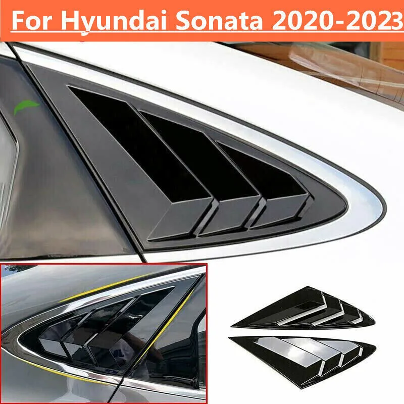 

Glossy Black Side Vent Window Scoop Louver Cover Trim For Hyundai Sonata 2020-23