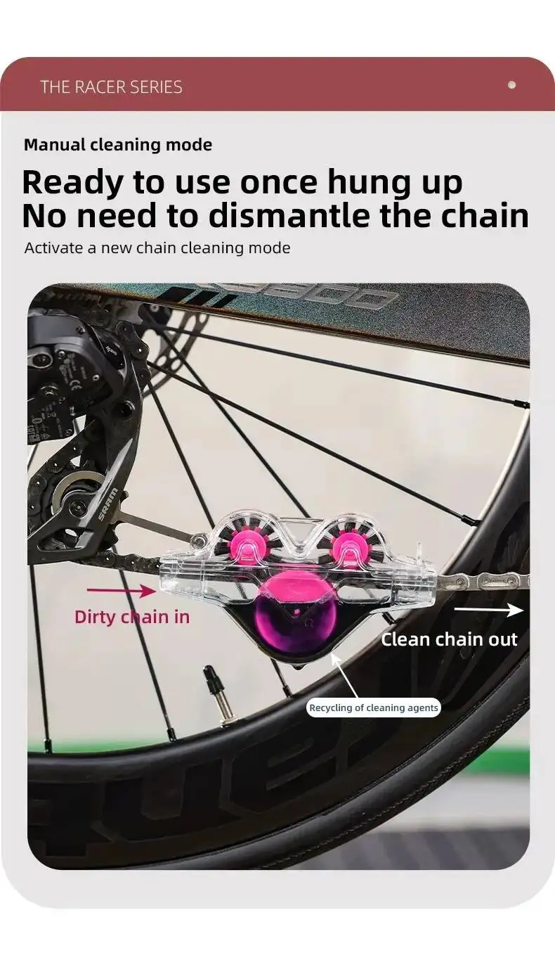 ESLNF Reiniger Reinigungsbürste Fahrrad-Waschset Schutzöl-Kettenreiniger für Mountainbike-Zubehör – Detail 5