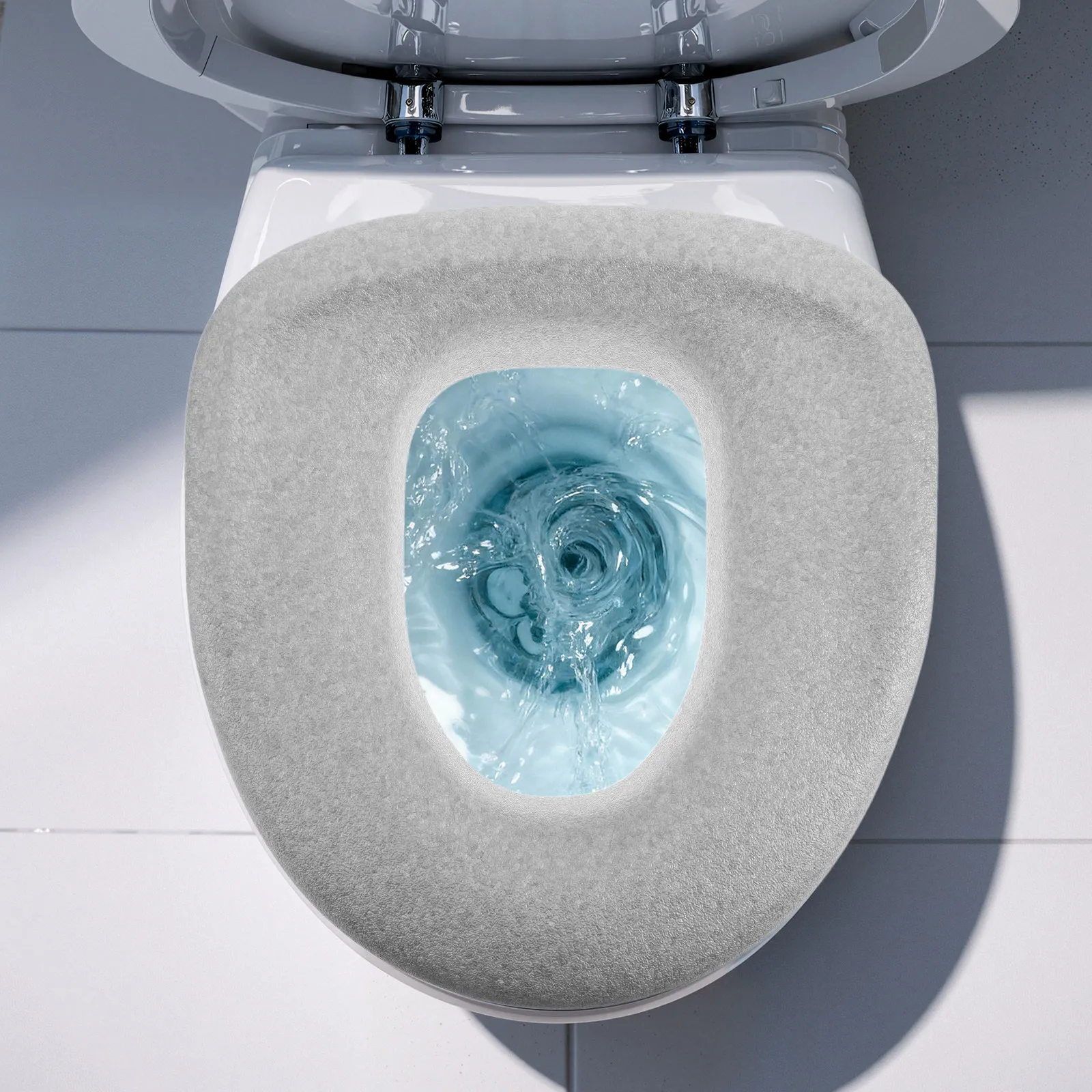 

Epp Waterproof Toilet Seat Riser Cushion Padded No Installation Washable Reusable Toilet Booster Bathroom Safety Aid for Seniors