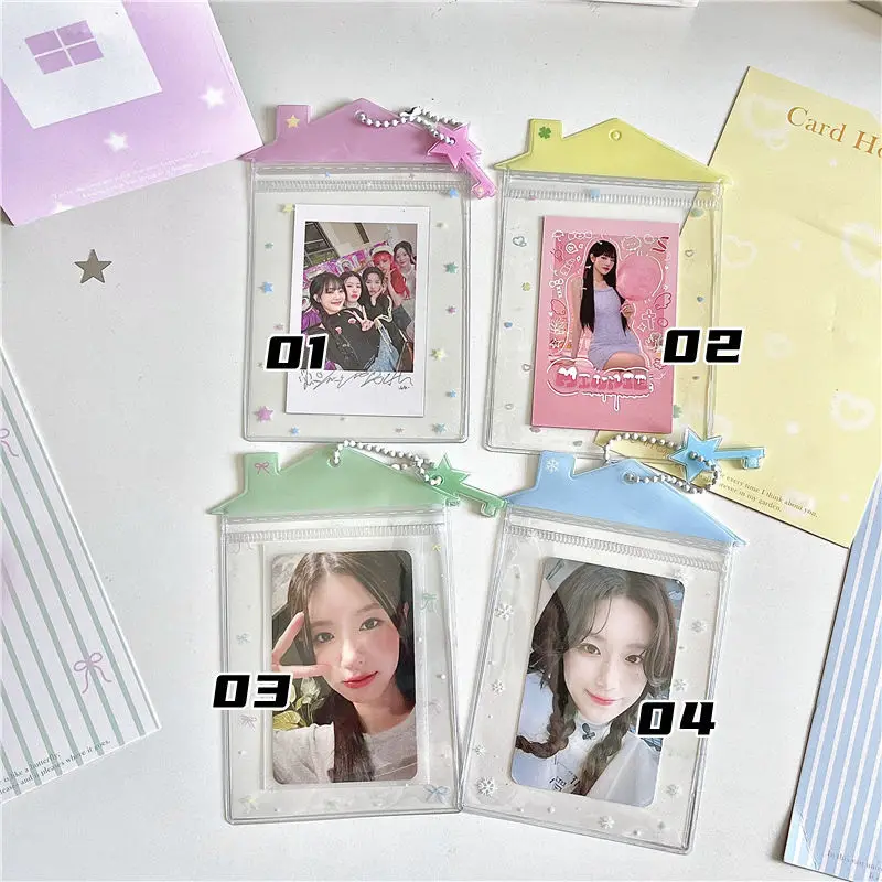 1pcs Cute Tiny House Transparent Candy Bag Kpop Card Sleeves Holder Photocard Holder Card Films Game Cards Protector