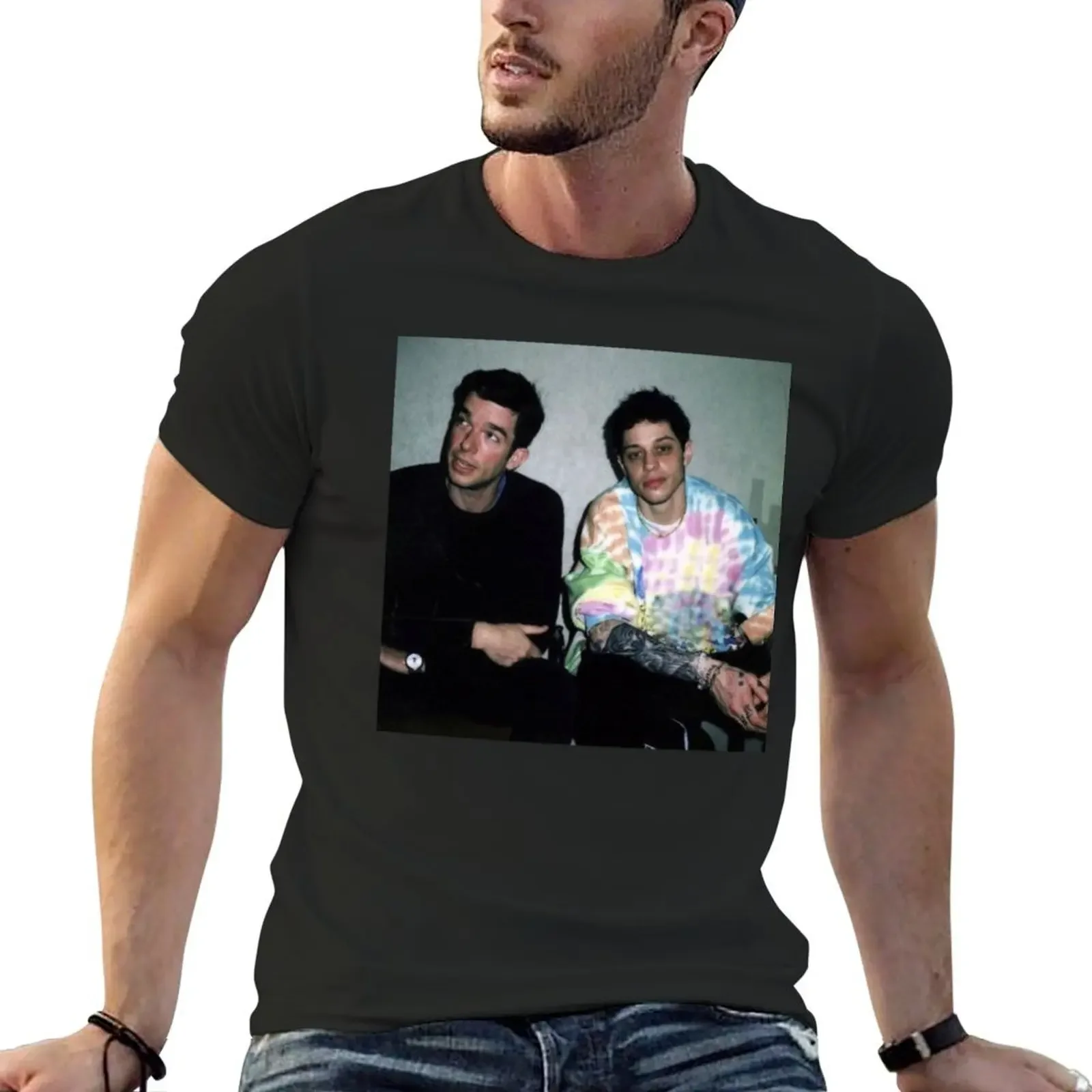 Pete Davidson and John Mulaney T-Shirt vintage t shirts quick-drying summer tops quick drying oversized t shirts for men