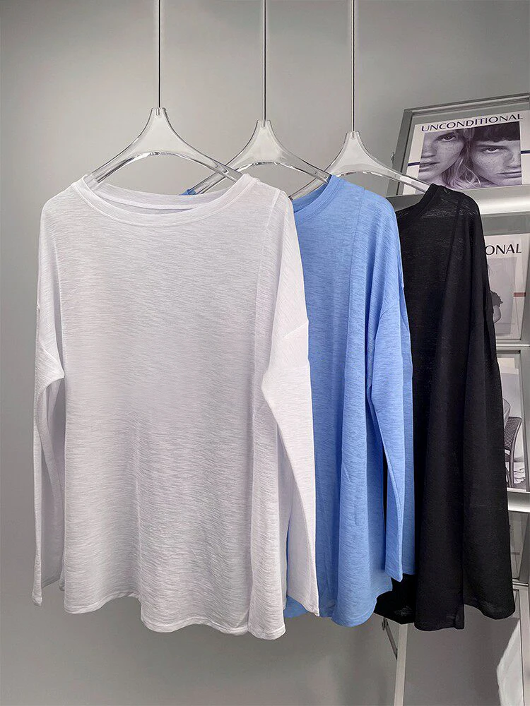Women's Yoga Athletic Soft Comfy Tee Shirt Loose Fit Long Sleeve O-Neck Breathable Running Fitness Casual Outdoor Yoga Sportwear
