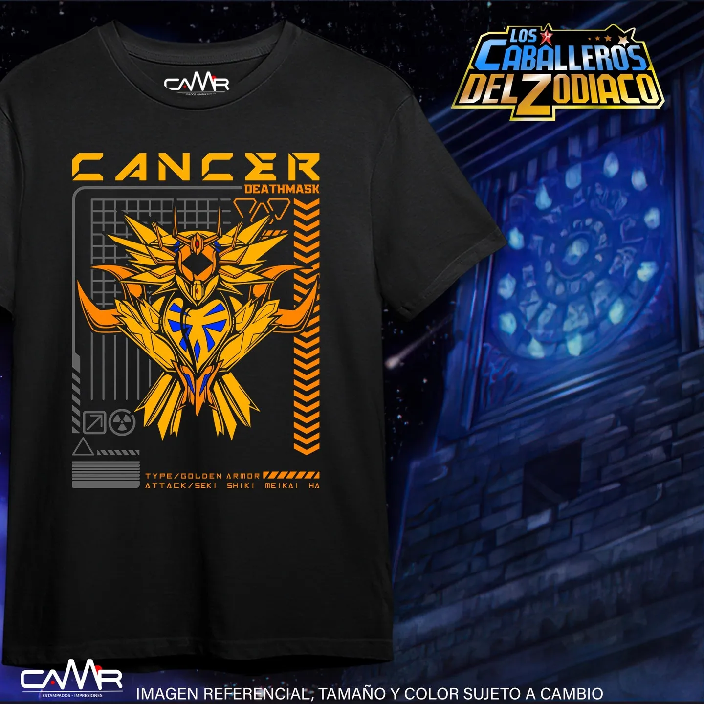 

Saint Seiya T-shirt knights Of the Zodiac Cancer Death Mask Anime Shirt