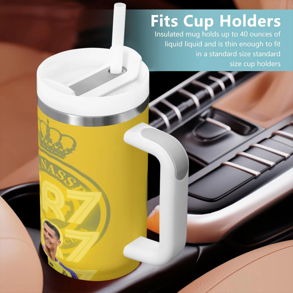 Car Travel Mugs Portugal CR7 FelixFootball-Soccer Father\'s Day gift Stainless Steel 304 Tumbler Water Bottle 40oz/1200ml