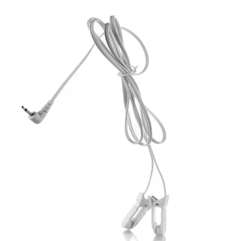1Pcs Ear Clip Electrode Lead Wire 2.5mm Right Angle Plug Dual Ear Clamp Cable For TENS Pulse Therapy Massager Device