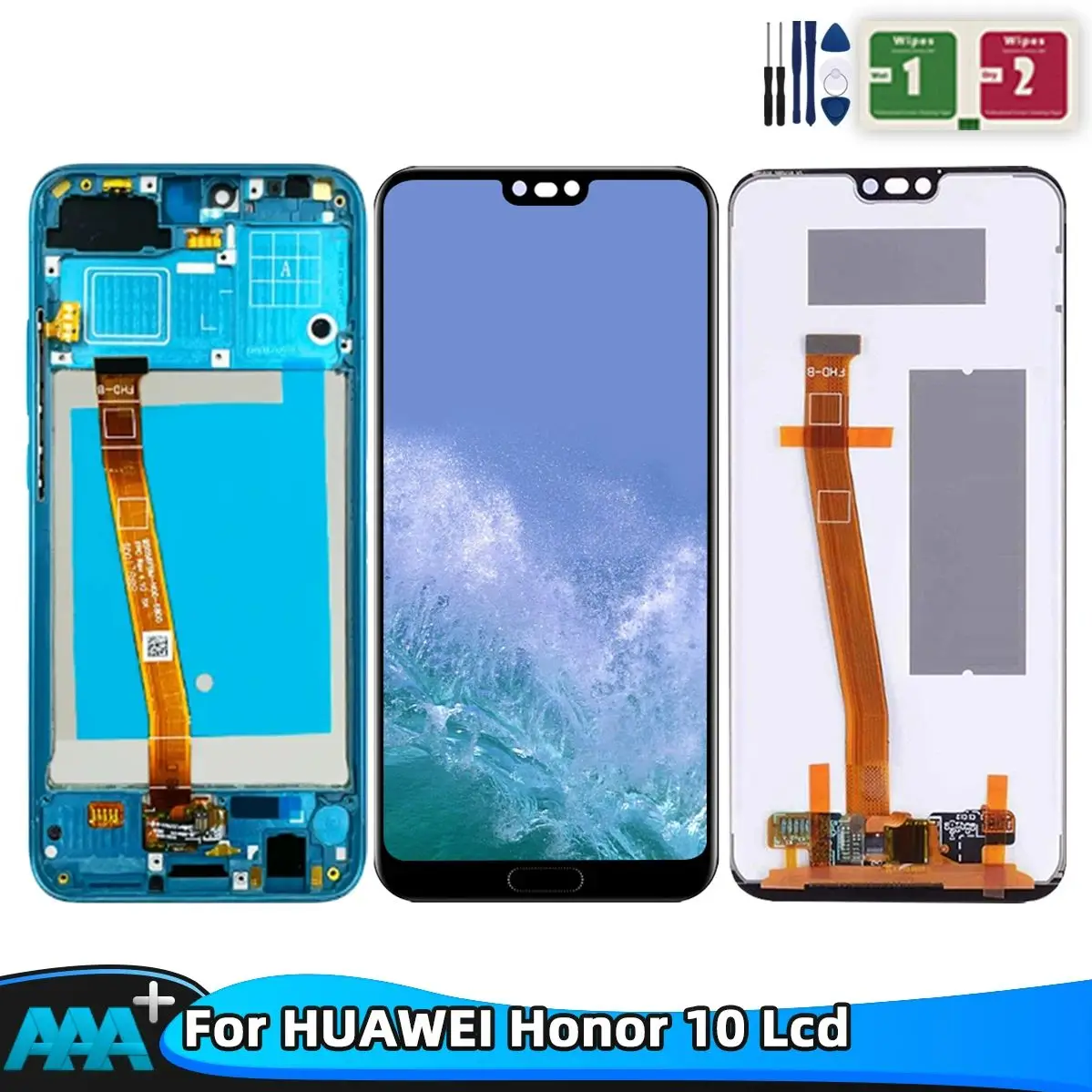 5.84\'\'LCD For Huawei Honor 10 Display with Fingerprint Touch Screen Digitizer Assembly Replace COL-AL10 COL-L29 L19 With Frame