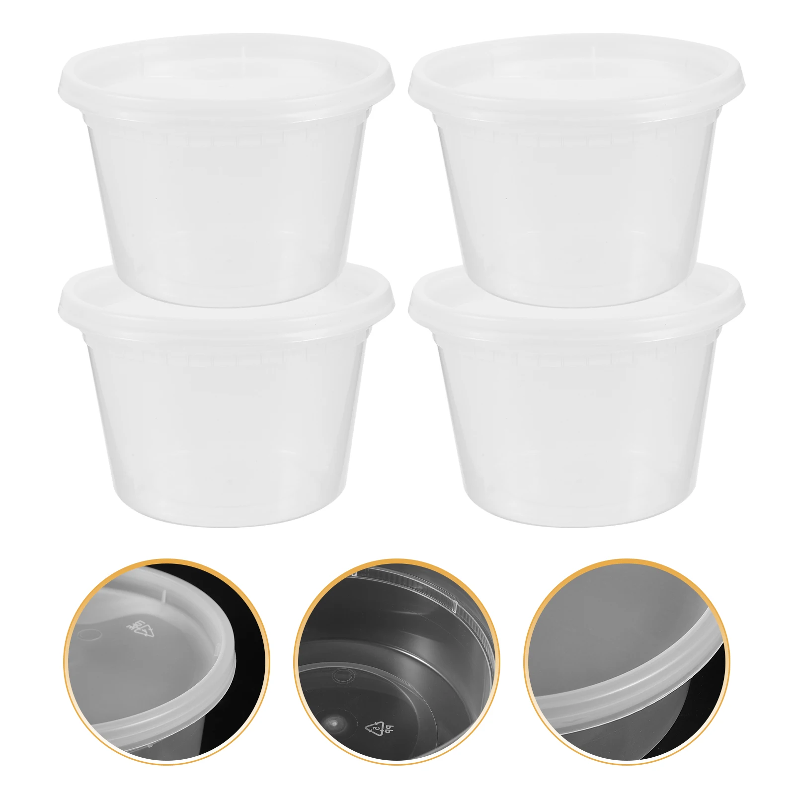 

20 Pcs Sauce Containers Food Storage Dip Cups Reusable Condiment Measuring Plastic with Lids Dipping