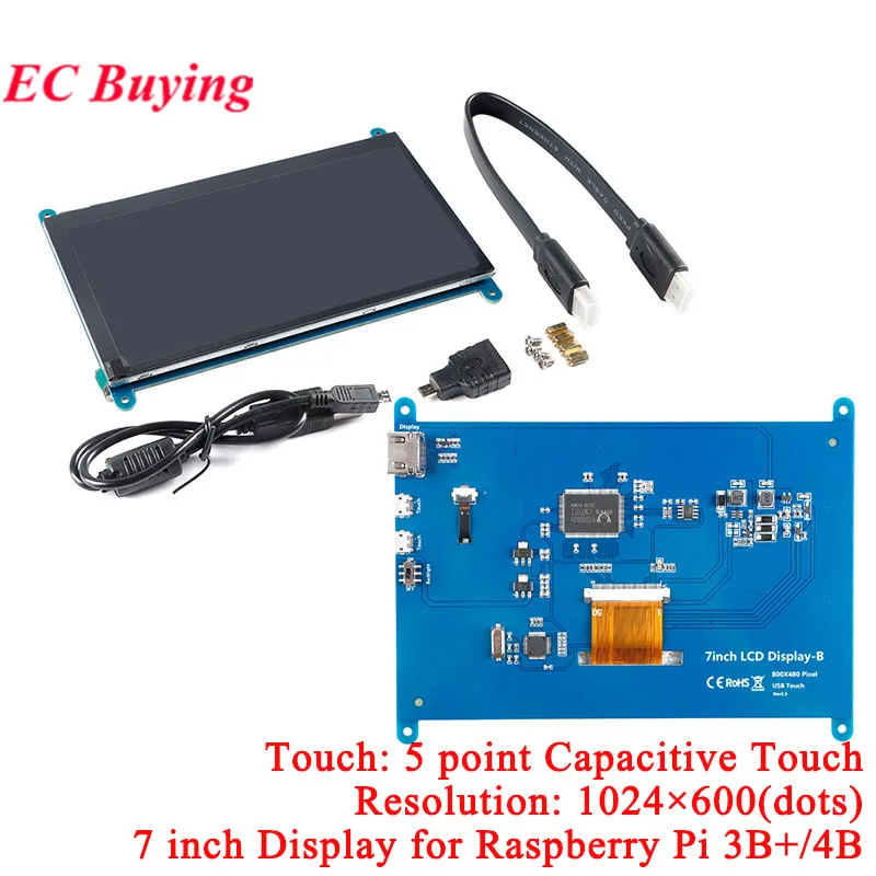 HDMI capacitief resistief touchscreen LCD-scherm 3,5 "4" 5 "7" 10,1 "inch 1024*600 800*480 voor Raspberry Pi win7/win8/win10