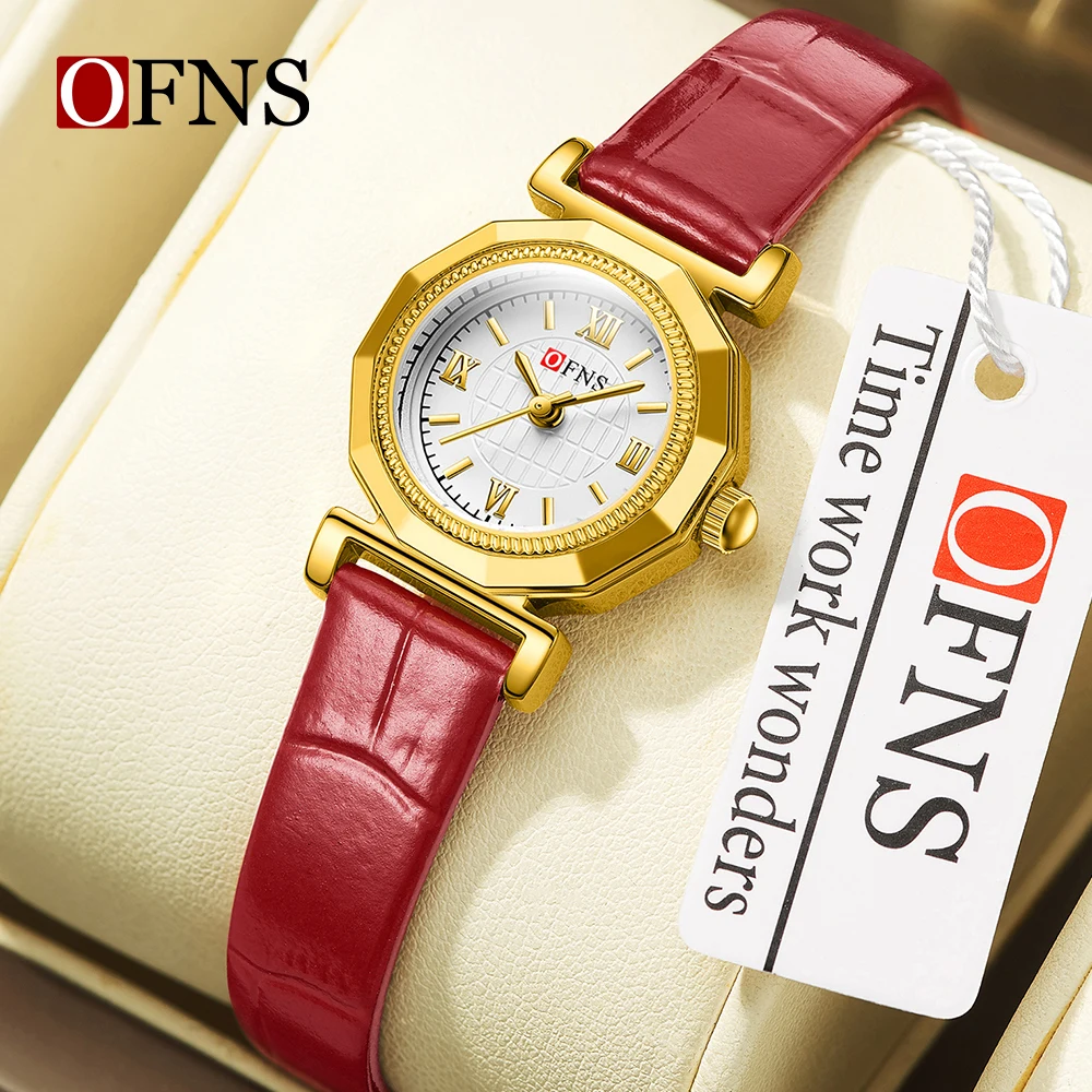 OFNS Top Brand New 1555 Luxury Women's Quartz Watch Waterproof Fashion Retro Roman Style Gorgeous Women's Watch