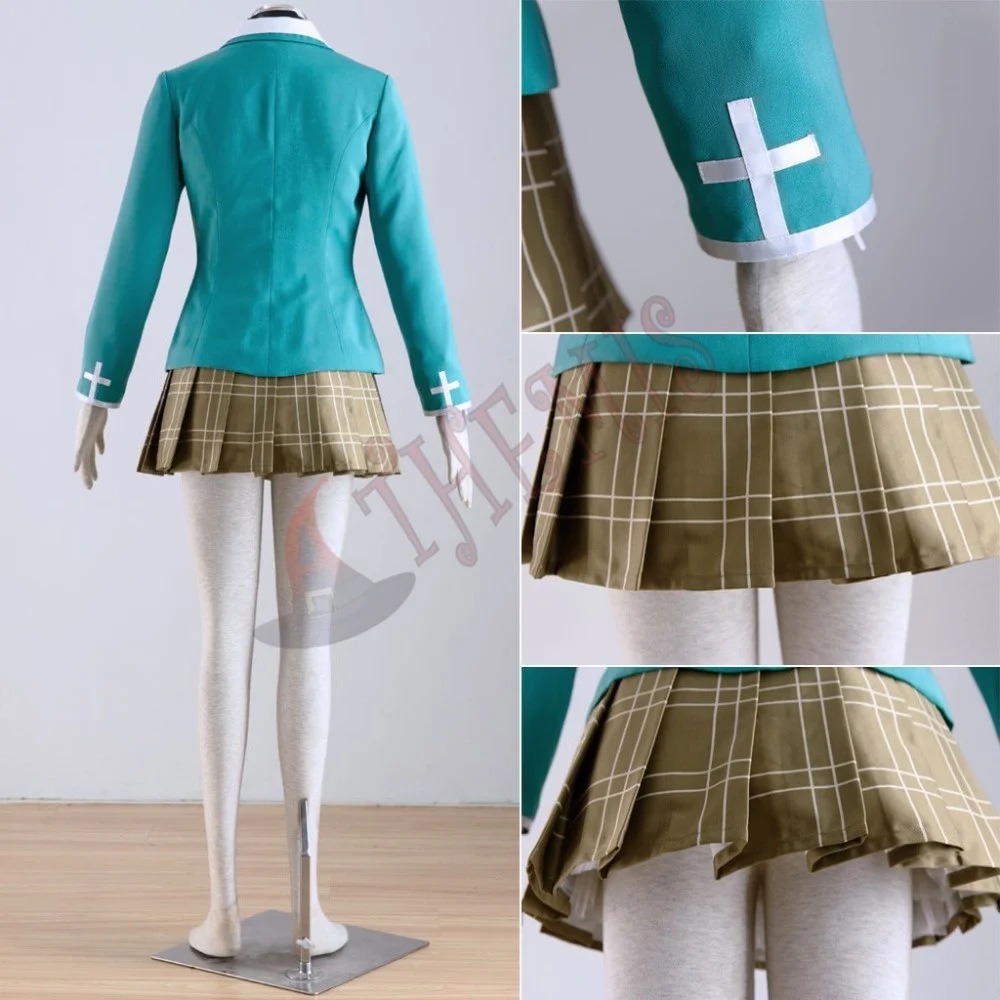 Athemis New Akashiya Moka Pak Geplooide Rok Met Gekruiste Ketting Rosario En Vampier Cosplay Kostuum Voor Kinderen Vrouwen Plus Size