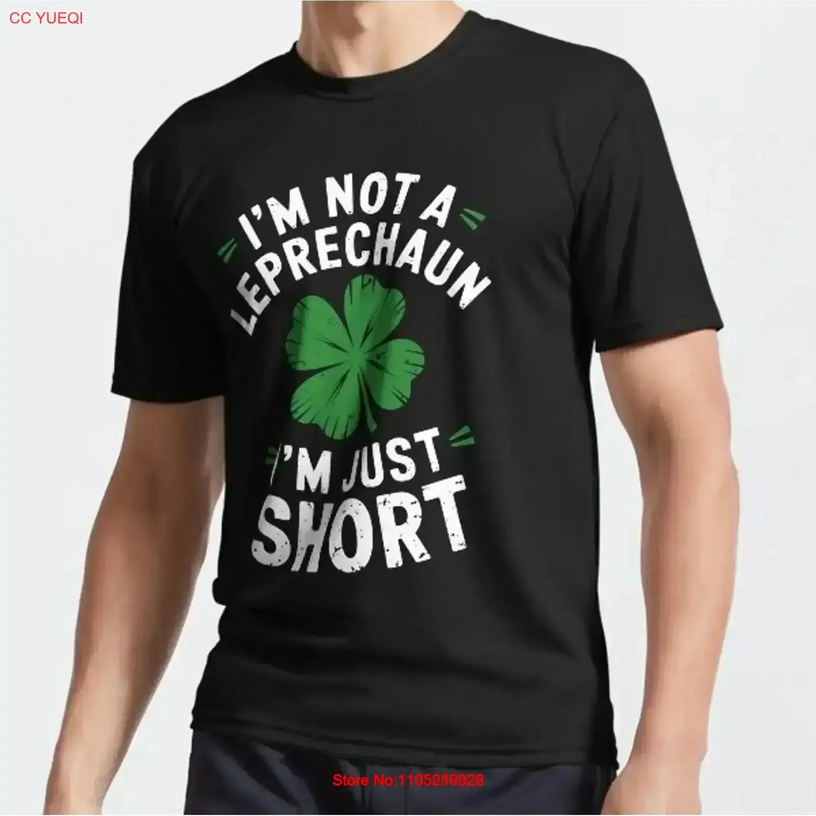 أنا لست Leprechaun فقط قصيرة مضحك سانت نكت نشط تي شيرت خمر غسلها تنوعا رداء علوي غير رسمي للارتداء اليومي الرسم #1