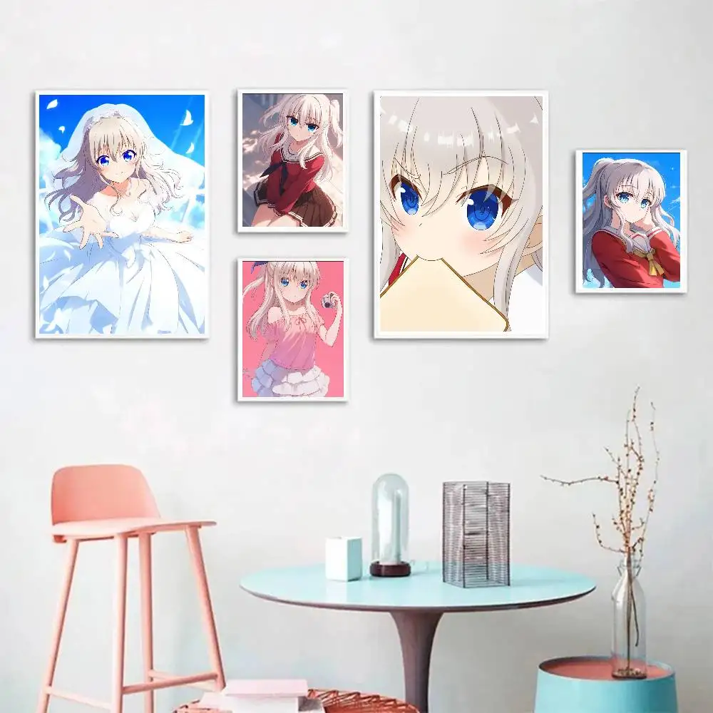 Tomori Nao Anime Charlotte Posters Living Room Bar Cafe Quality Canvas Vintage Style Comics Painting Art Home Wall Decor Picture