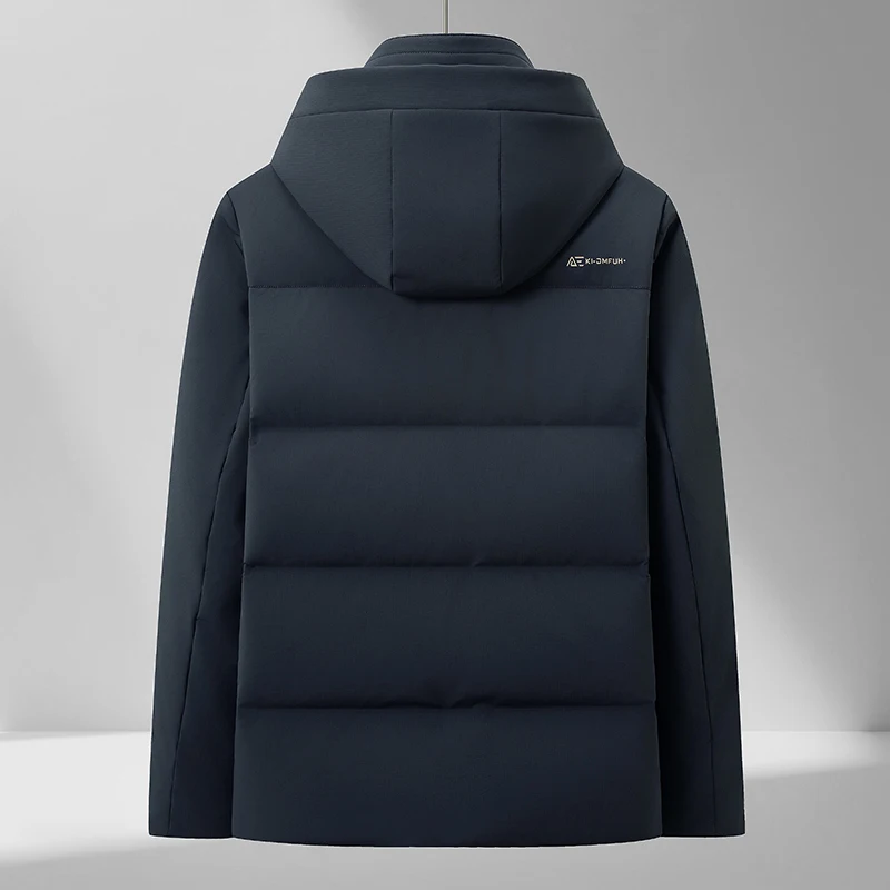 Timeless Men's Basic Down Coat Business Casual Puffer Parkas Winter Thermal Outerwear Black Navy Essential Collection Garment