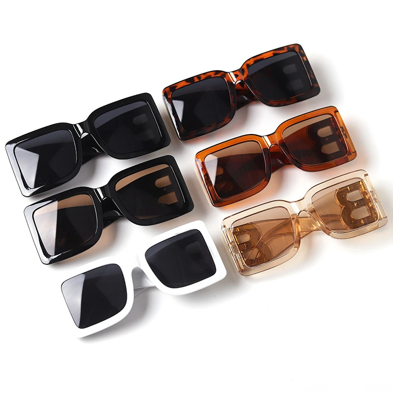 New Fashion Oversized The Letter B Square Luxury Trend Sunglasses Women Men Retro Rectangle Sunglasses Gafas De Sol image 5