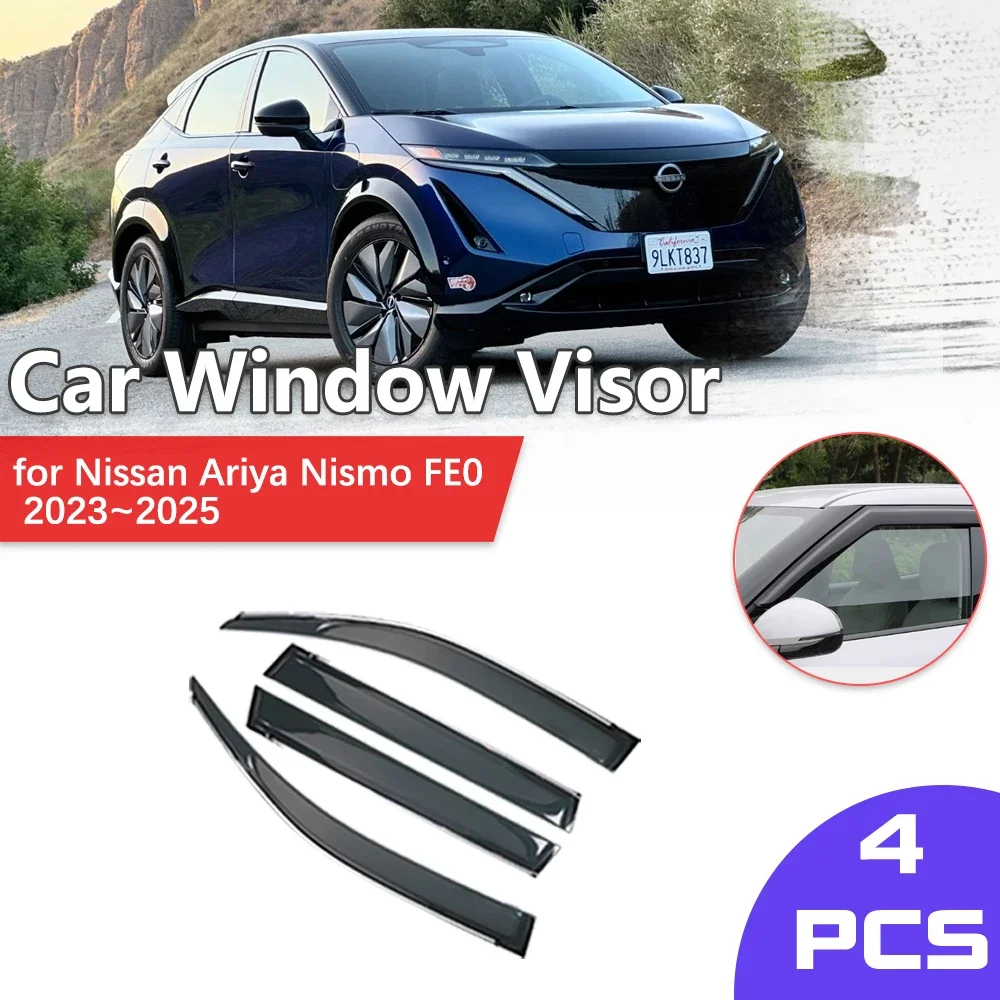 Visière de fenêtre de voiture pour Nissan, Ariya, Nismo, FE0, 2023 ~ 2025, 2024, protection contre la pluie, pare-vent, déflecteur de fumée, accessoires de protection