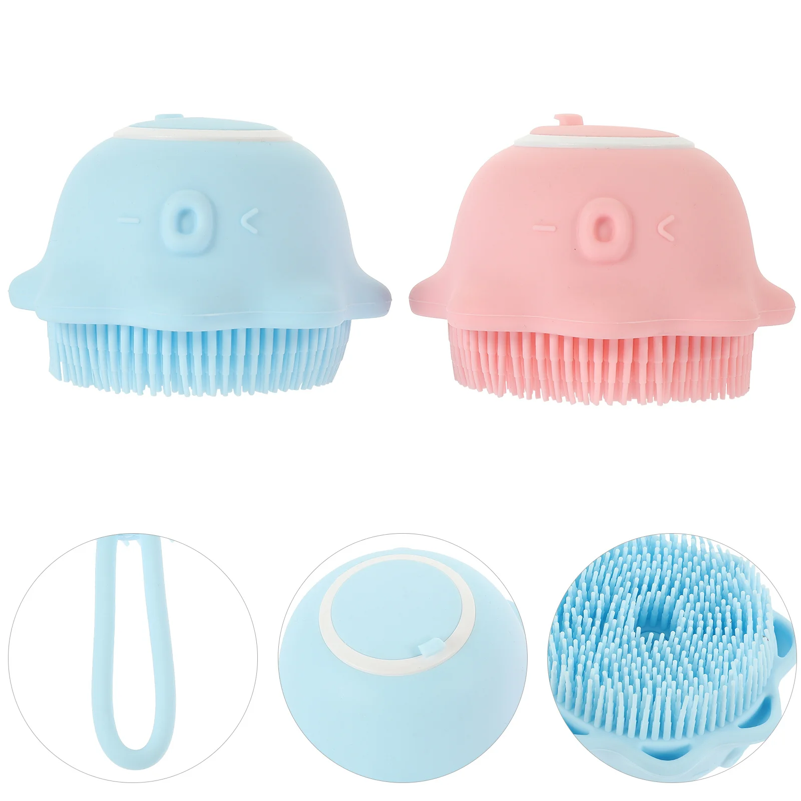 

2Pcs Bathing Brush Silicone Material Gentle on Skin All Season Use Scrub Bath Tools Essential Shower Accessories