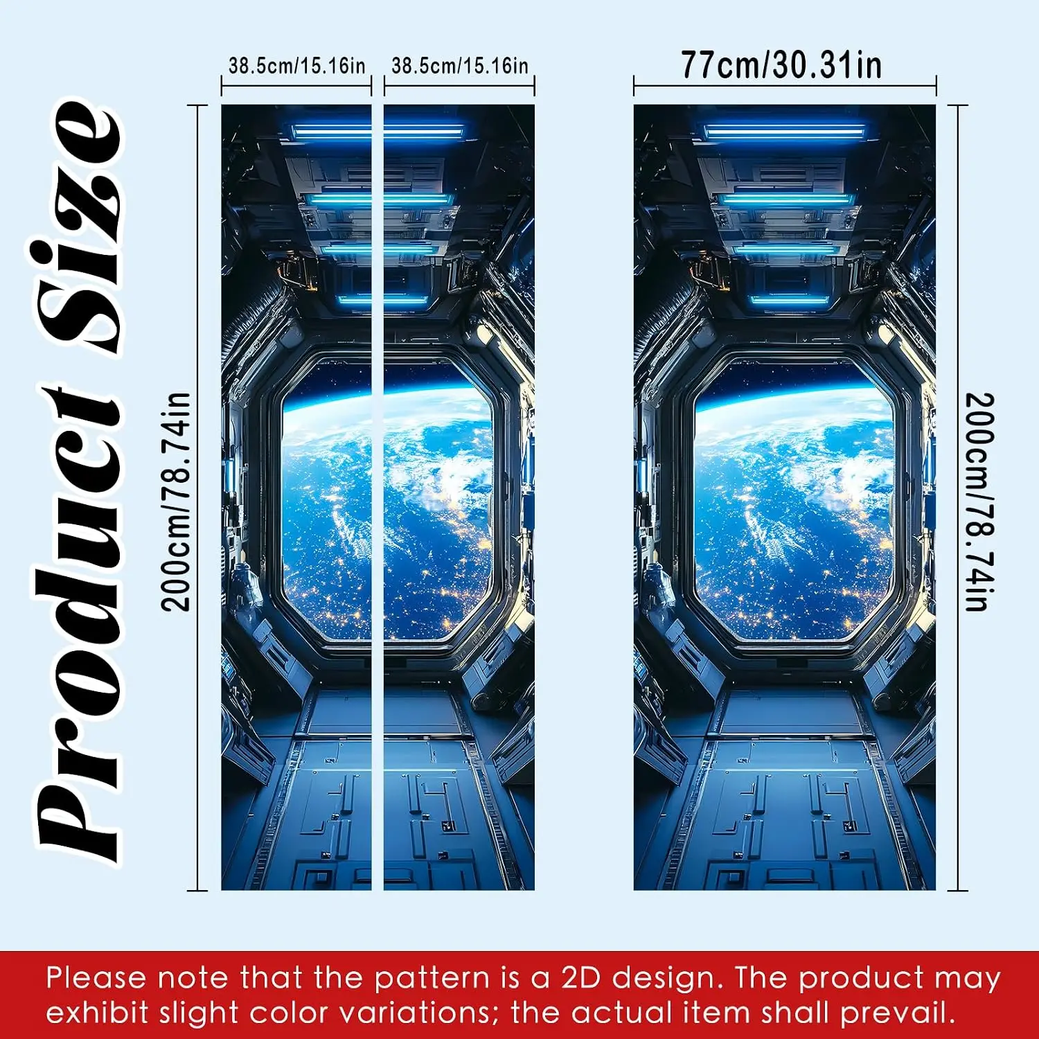 Space Capsule Earth View Door Stickers Covers Decorative 30.3
