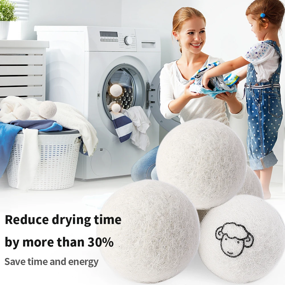 4/1Pcs Reusable Wool Dryer Ball Kit Laundry Washing Fleece Dryer Ball For Clothes Household Softener Washing Machine Accessories