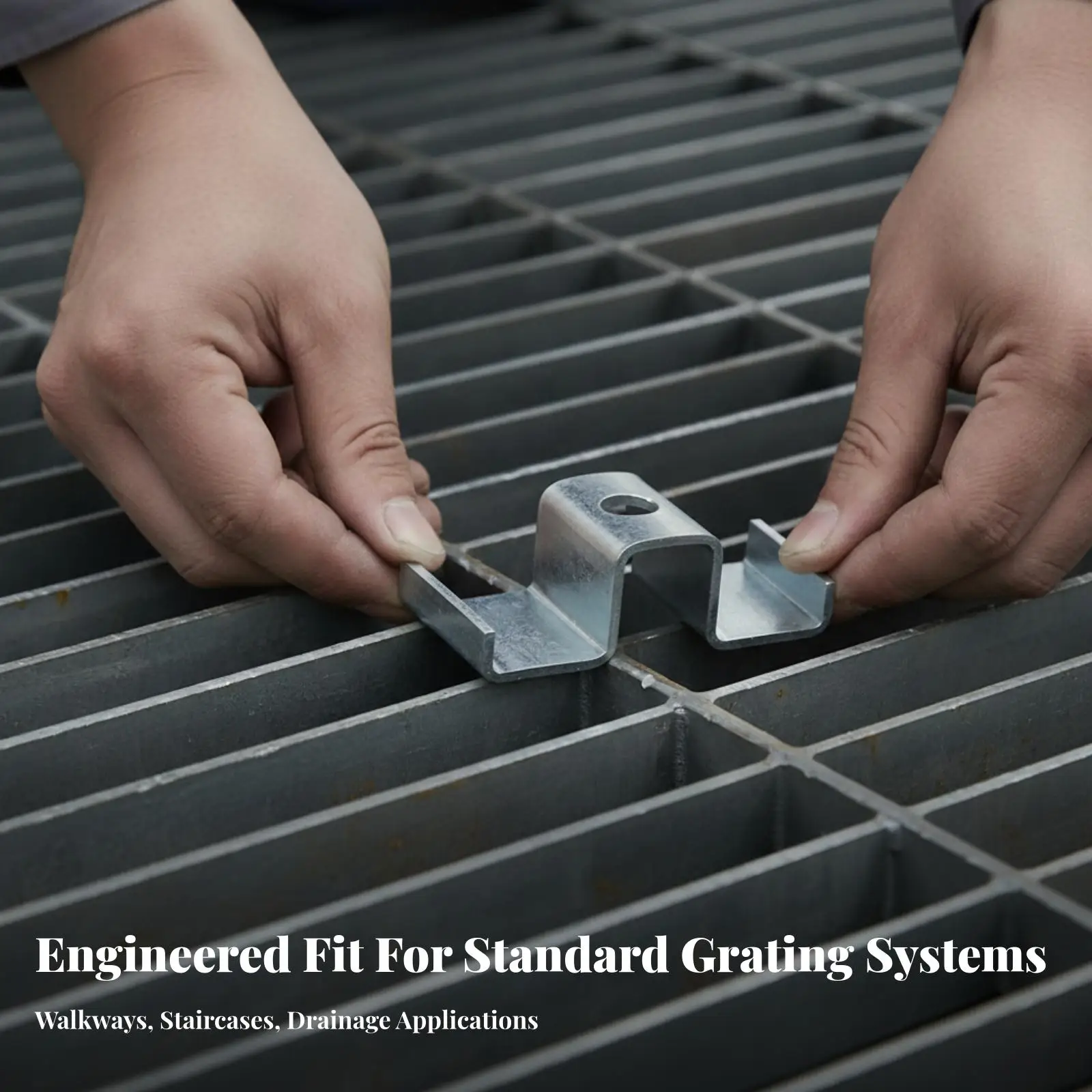 Metal Grating Clamp Fastener Saddle Clip for Securing Bar Grating Walkway Stair Tread Floor