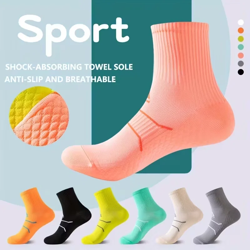 

Professional Running Socks Breathable Non-slip Marathon Athletic Socks Sweat Absorb Mid-calf Men Women Compression Socks