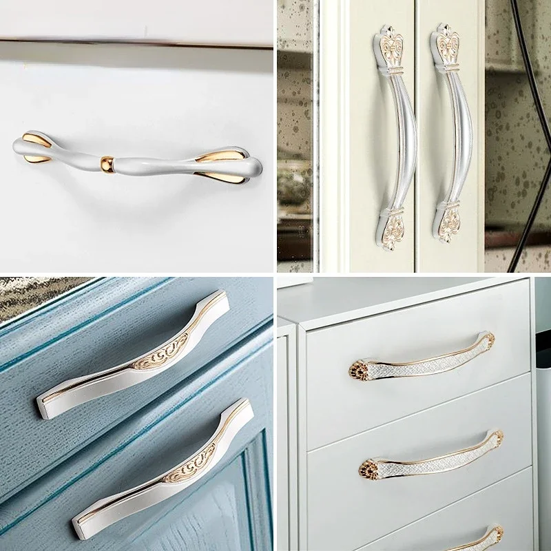 Cabinet Handle Zinc Alloy Ivory White Cabinet Handles Kitchen Cupboard Door Pulls Drawer Knobs European Fashion Furniture