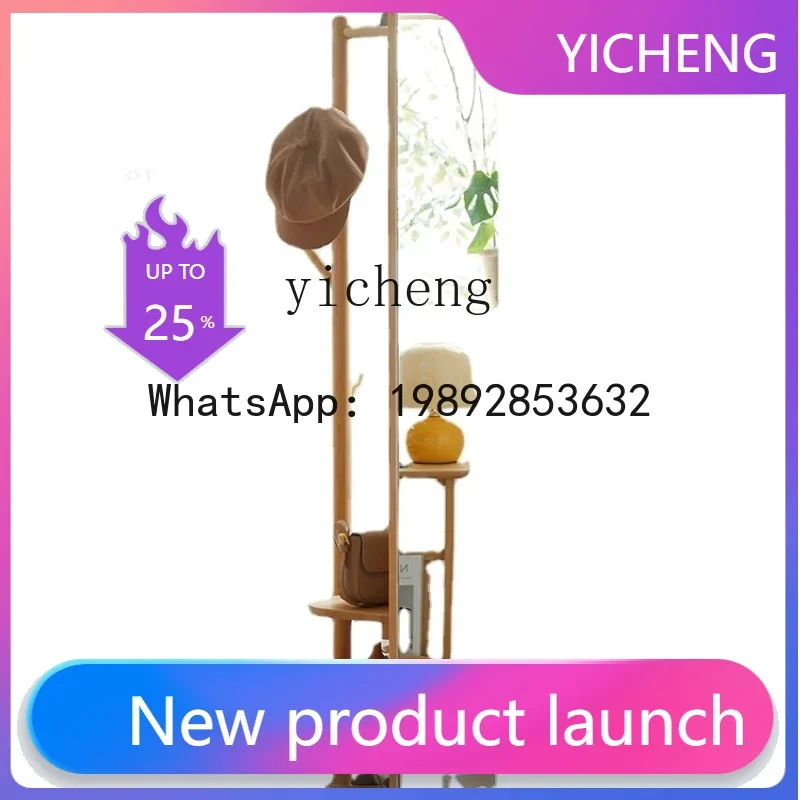 

LYY Home Solid Wood Movable Rotating Fitting Mirror Dressing Mirror Hanger Clothes Coat Rack